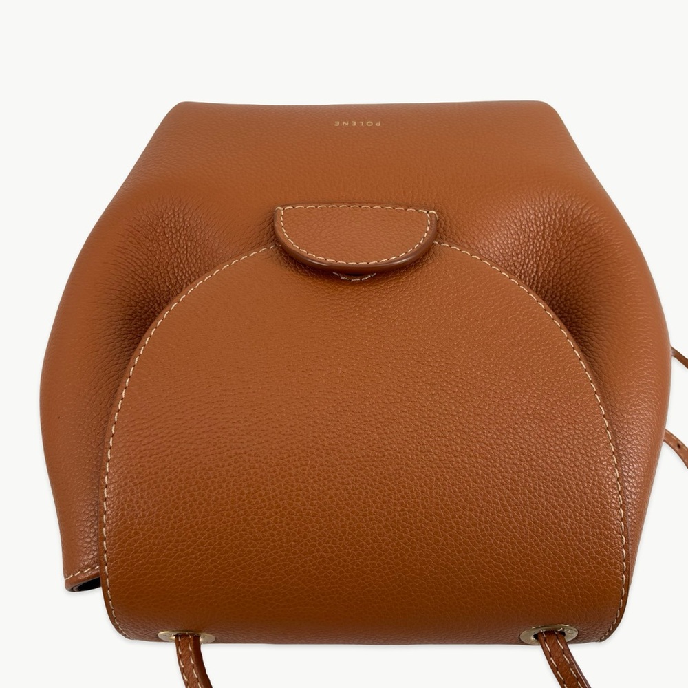 Polène Numéro Un Mini Backpack Convertible 3-Way Caramel Tan Rare Minimalist - Picture 12 of 16
